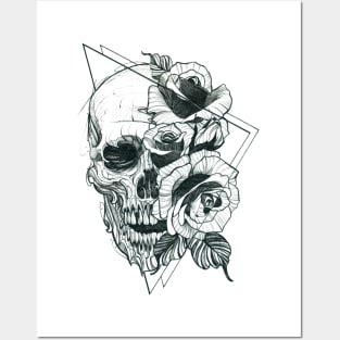 Skull and Roses Posters and Art